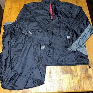 Nike Vintage Y2K nylon windbreaker jacket and pants track suit XXL black grey
